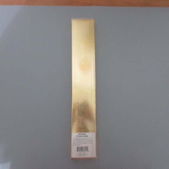 Red & White 12" Candy Cane Column Candles Striped Taper Set of 2 Vintage NEW - Picture 4 of 4